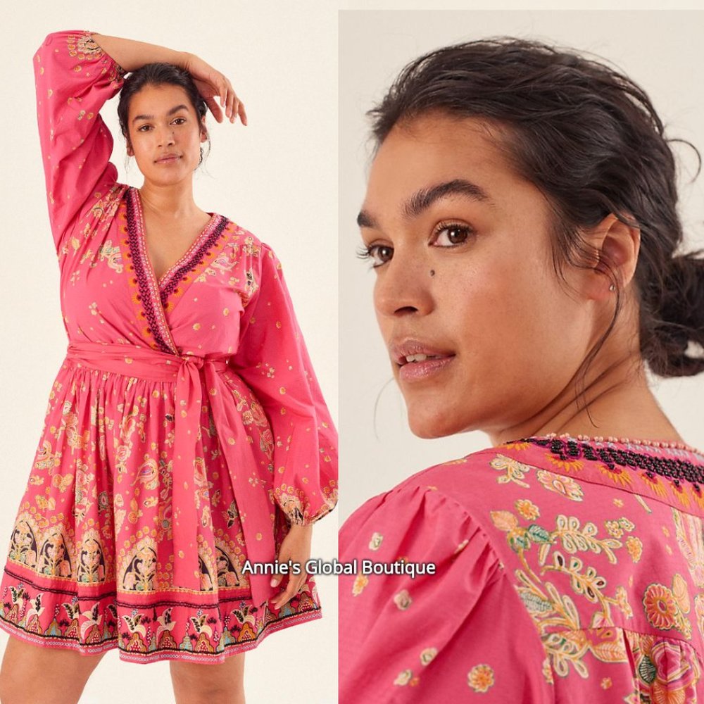 RARE NWT ANTHROPOLOGIE Raquel Floral Embroidered Beaded Mini Dress. Size 3X - Picture 14 of 16